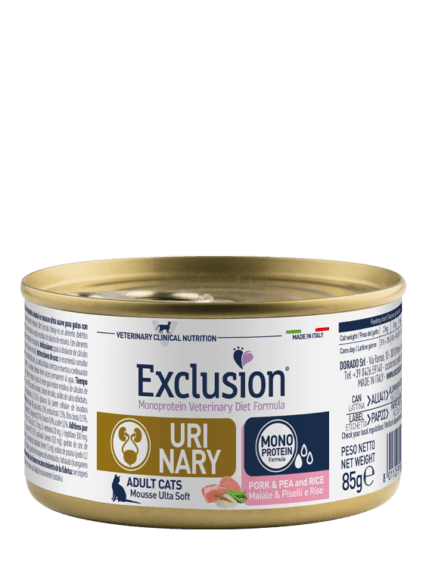 Exclusion Cat Diet Urinary Maiale e Riso da 85gr