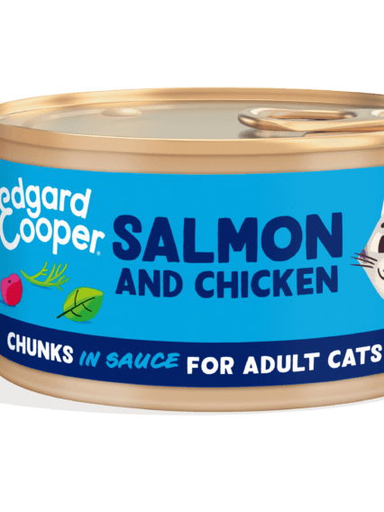 Edgard & Cooper Cat Adult bocconcini in salsa Salmone e Pollo 85gr